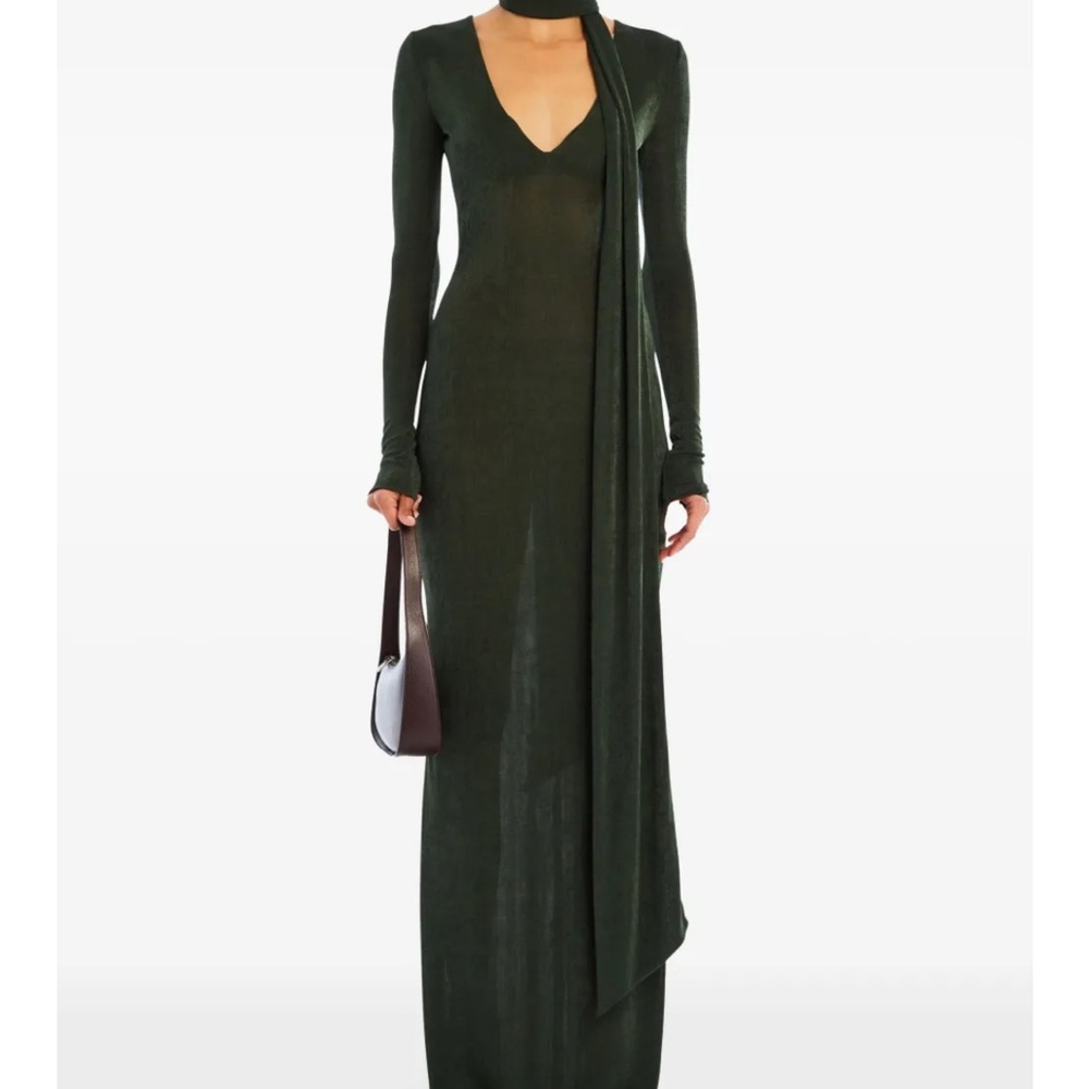 SER.O.YA Deep Green Long Sleeve Dress